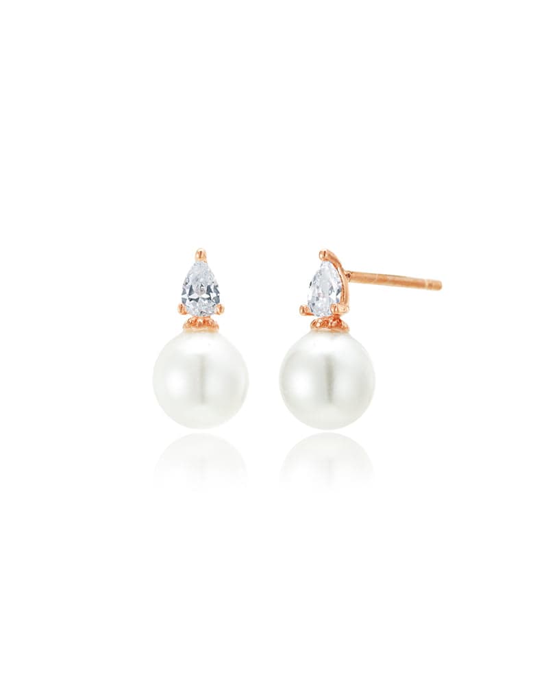14k 18k 새미페어 큐빅 진주 귀걸이-2SIZE