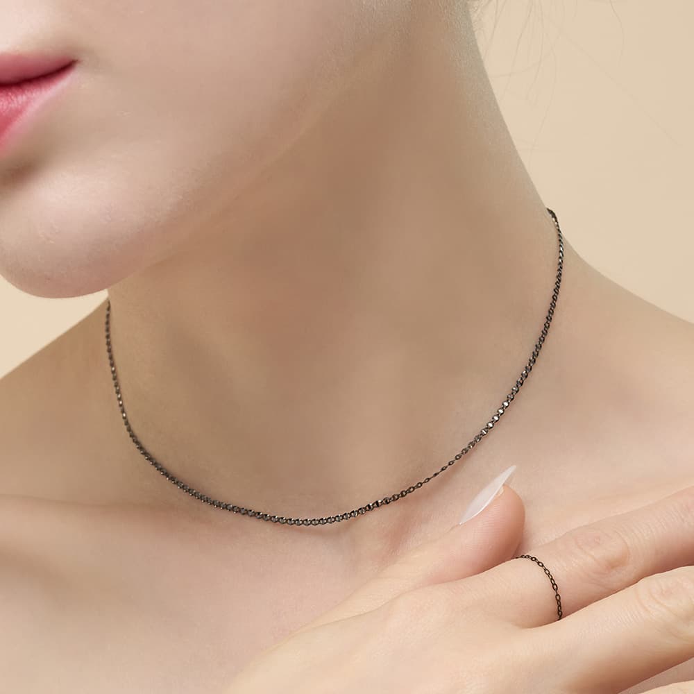 14k 18k 라인타투 체인 목걸이 alternate