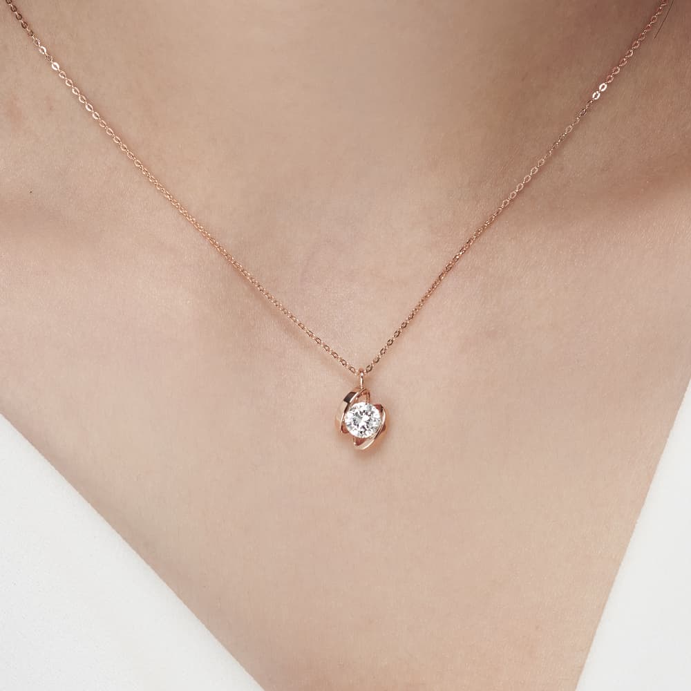 14k/18k 시그니처 끌레르 5부 큐빅 목걸이 alternate